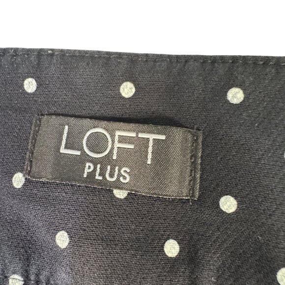 Loft Plus Womens Marisa Skinny Polka Dot Pants Size 20 Black & White - Picture 6 of 9